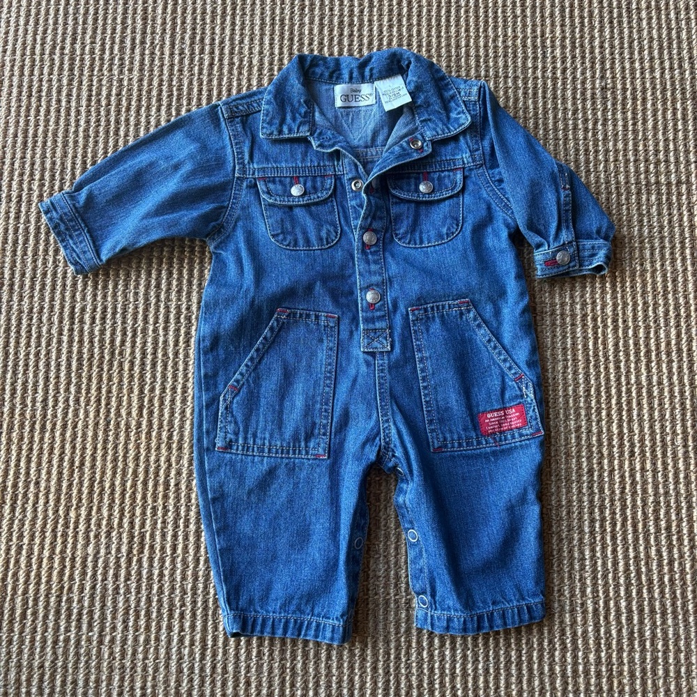 Y2K Baby Guess Denim Jumpsuit - Size 3/6M